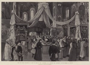 Le Dernier Tsar Alexandre III Allongé en État à la Cathédrale de Saint-Michel-Archange, au Kremlin à Moscou